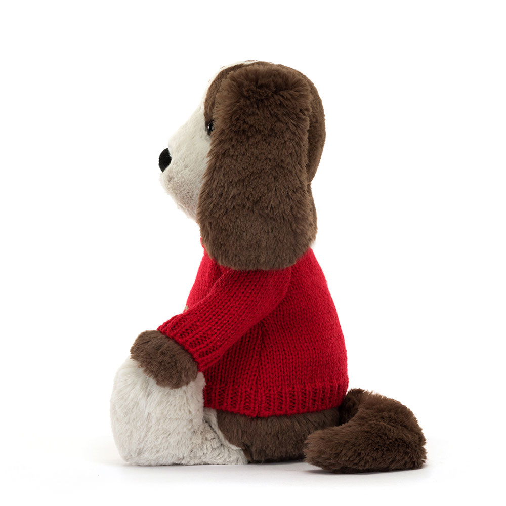 Bashful Fudge Puppy with Personalised Red Jumper, View 2