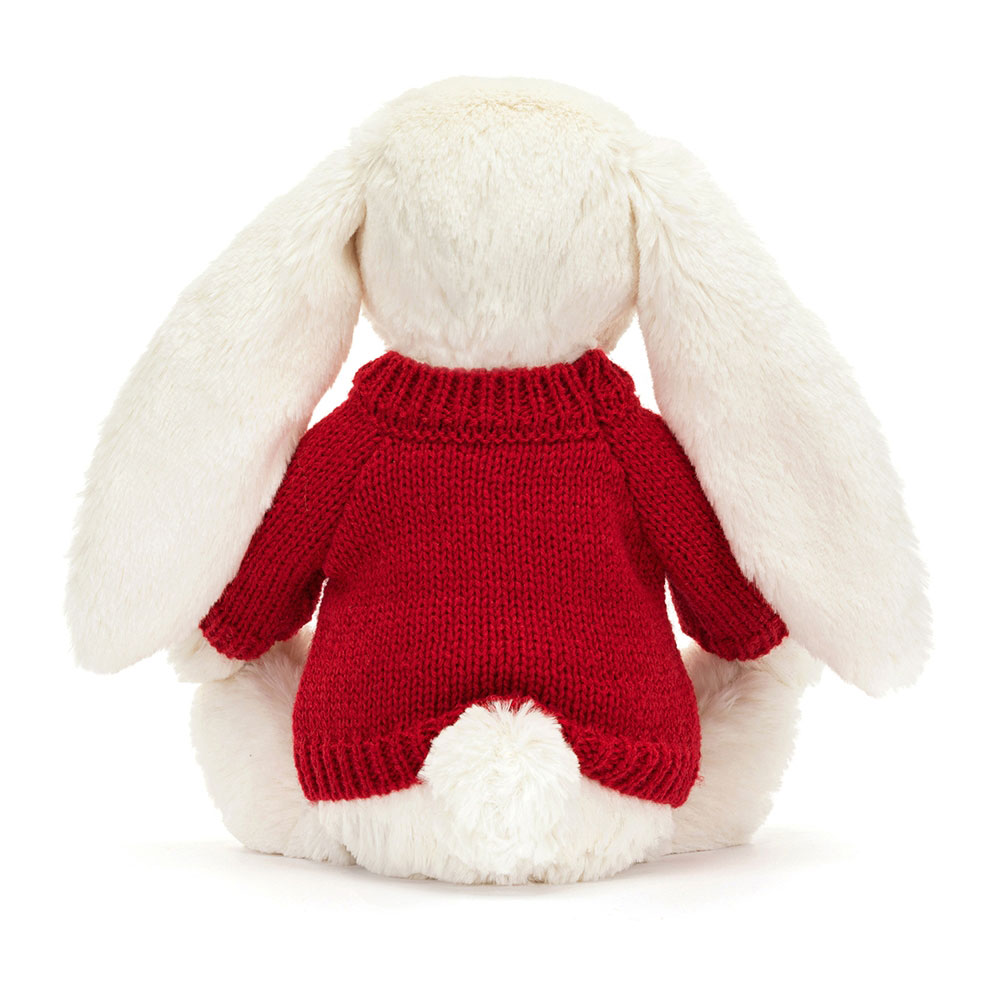 Bashful Twinkle Bunny with Personalised Red Jumper, View 3