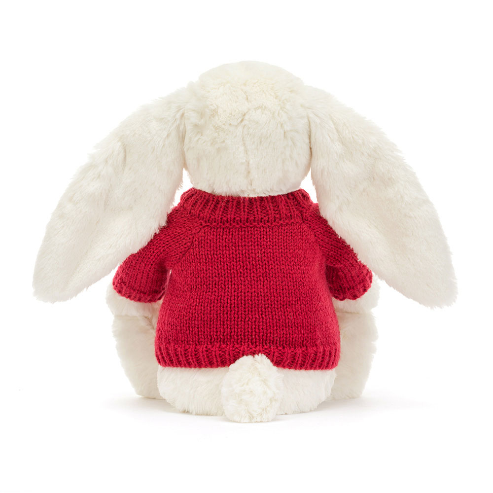 Blossom Cream Bunny 'Berry' with Personalised Red Jumper, View 3