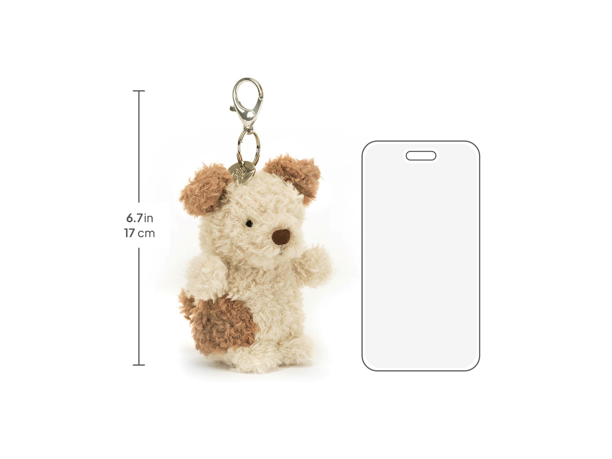 Little Pup Bag Charm, size chart