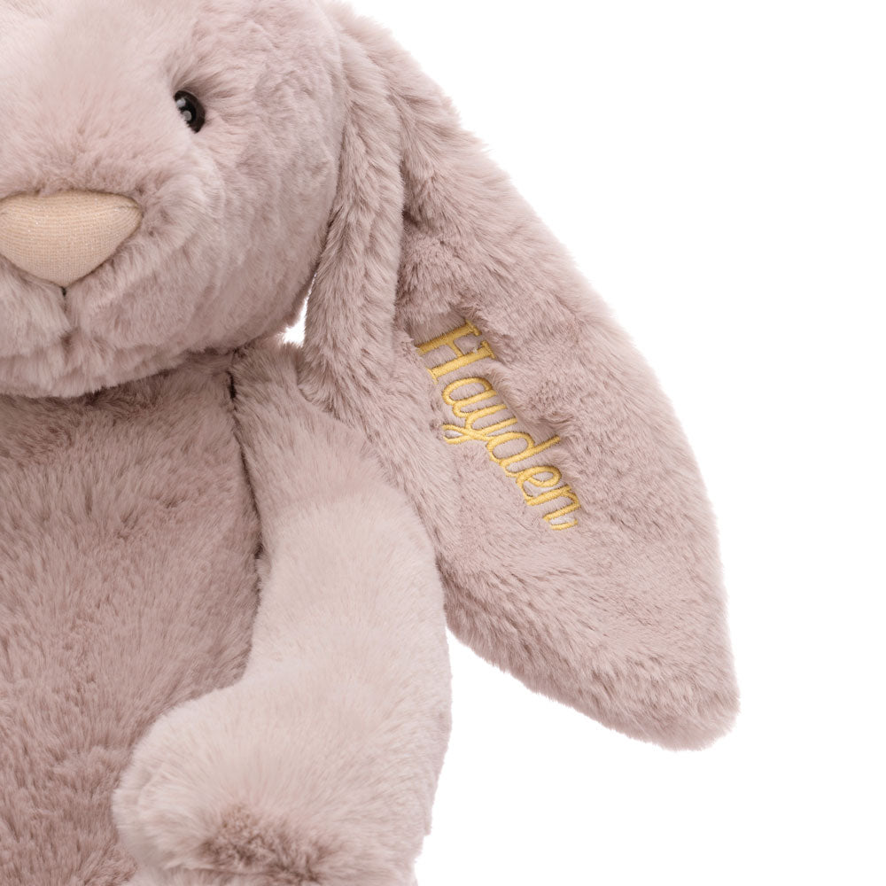 Personalised Bashful Luxe Bunny Rosa Huge, View 3