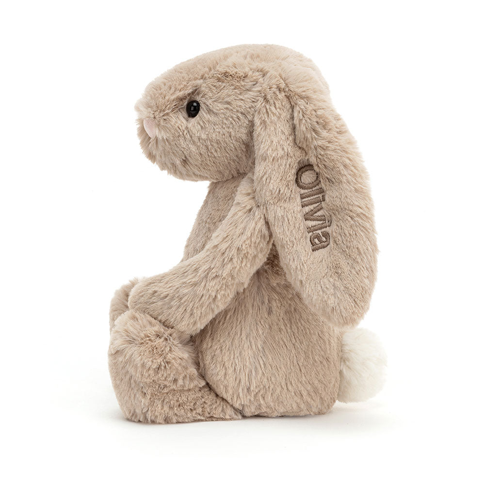 Personalised Bashful Beige Bunny Medium, View 2