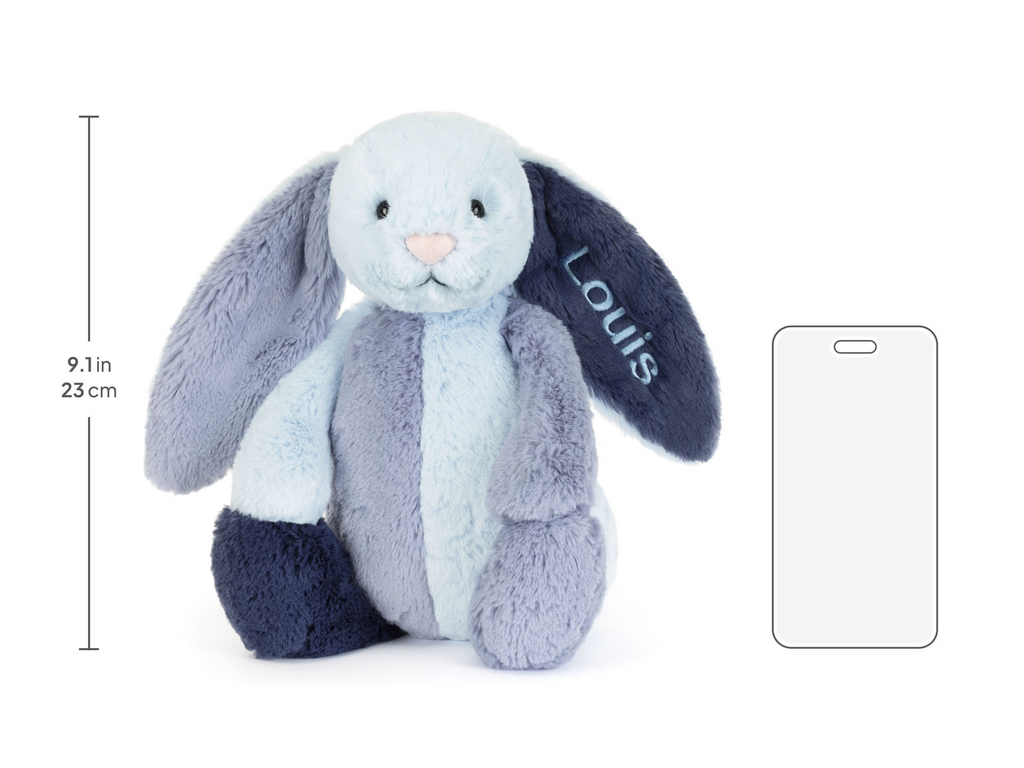 Personalised Puddlesea Bunny, size chart
