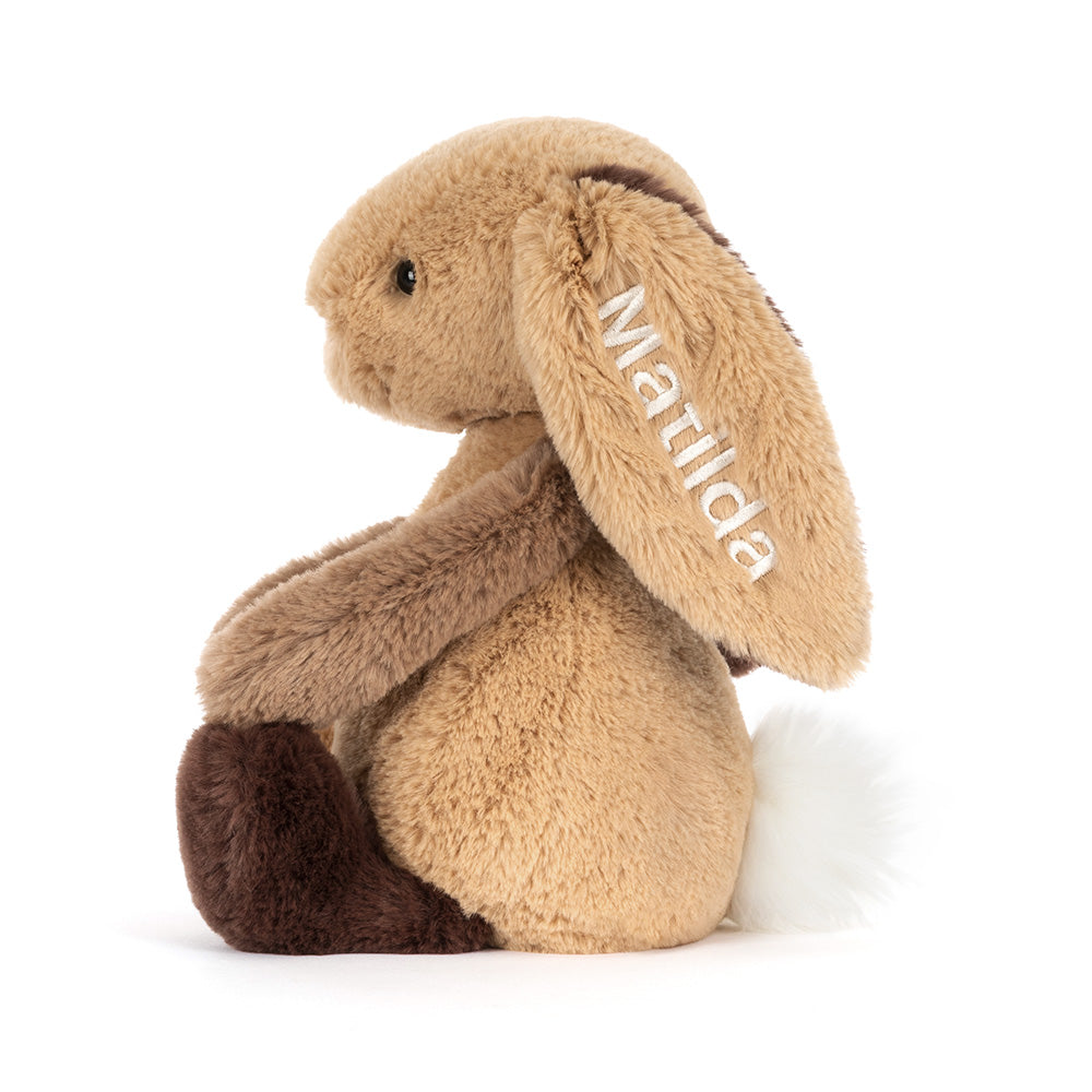 Personalised Bashful Patchwork Brown Bunny Original, View 3