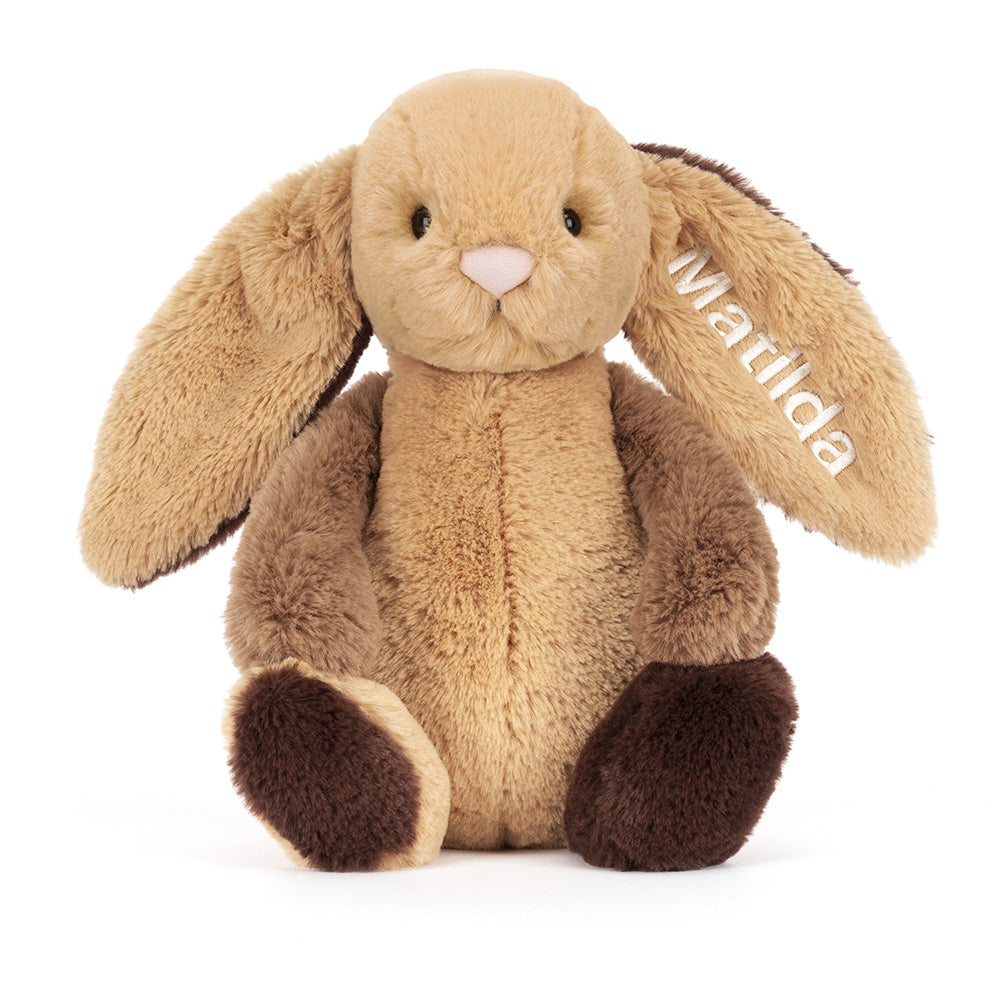 Personalised Bashful Patchwork Brown Bunny Original, view 5