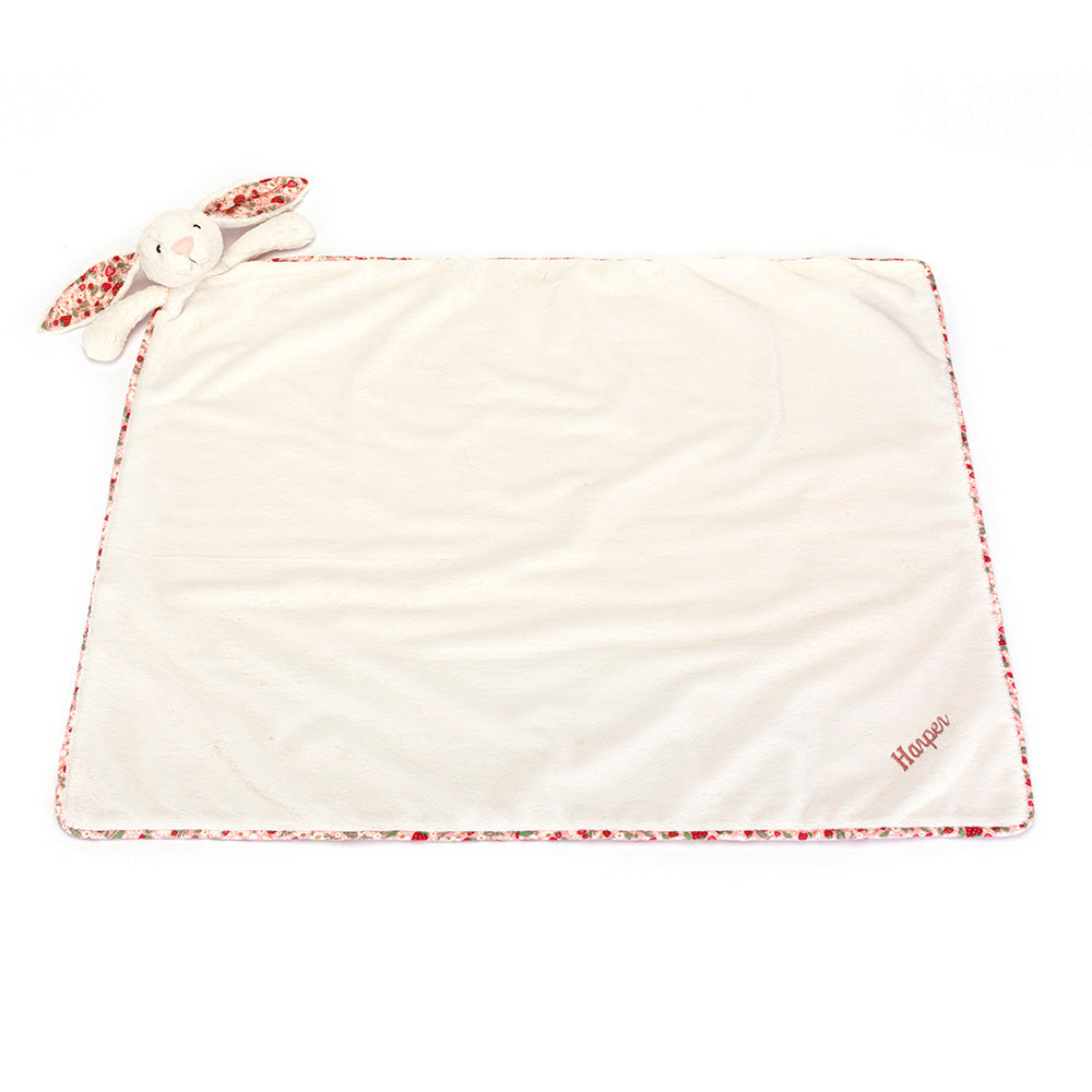 Personalised Blossom Cream Bunny 'Berry' Blankie, view 3