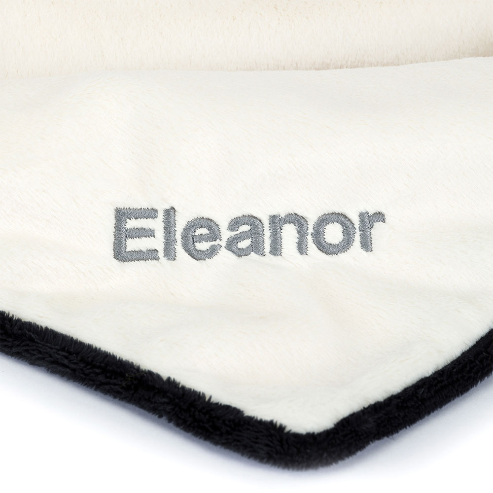 Personalised Bashful Black & Cream Puppy Blankie, View 2