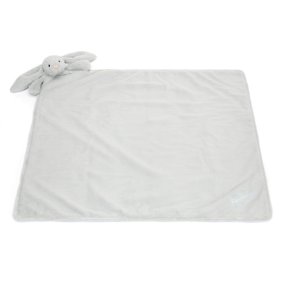 Personalised Bashful Silver Bunny Blankie, View 3