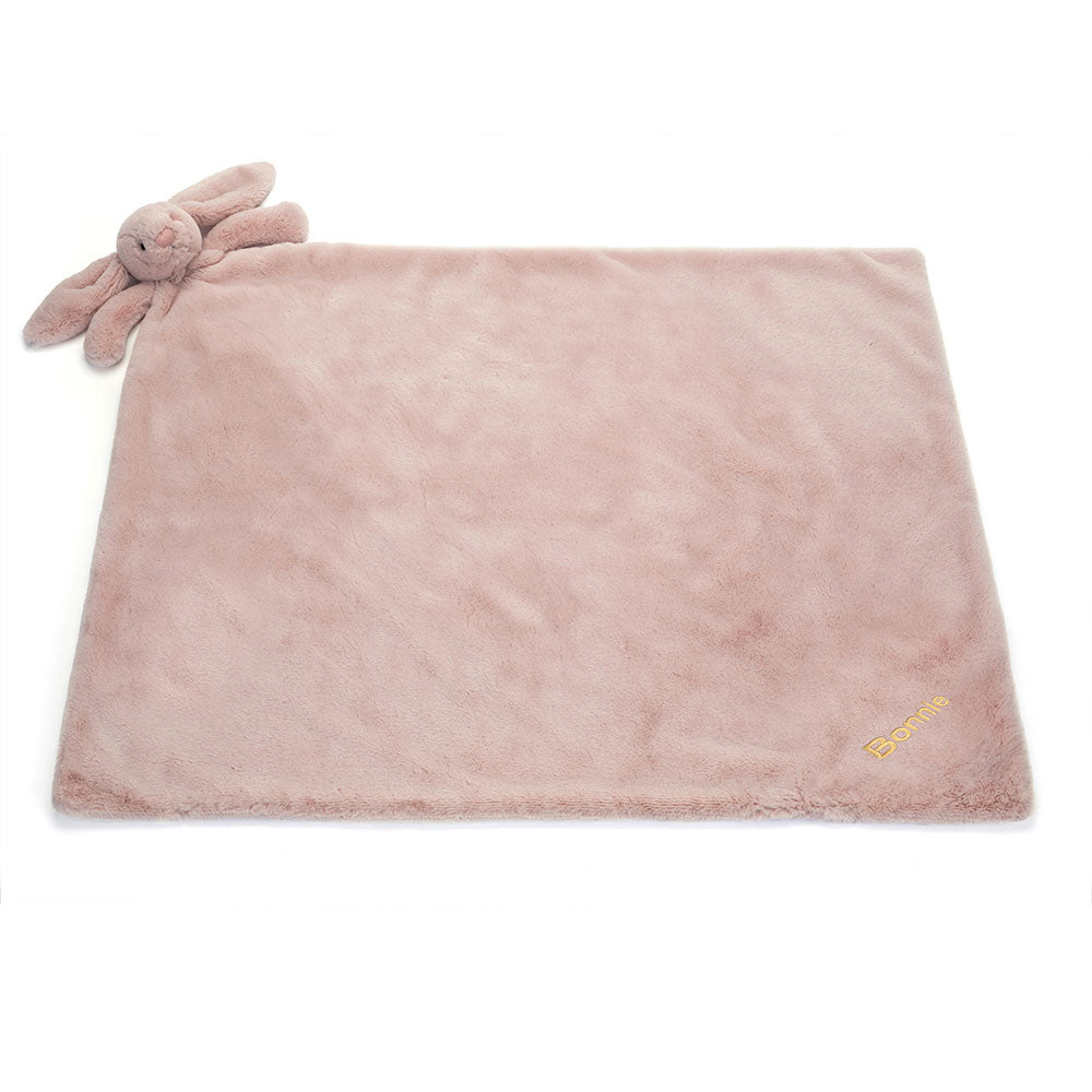 Personalised Bashful Luxe Bunny Rosa Blankie, View 3