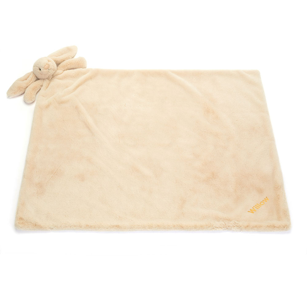 Personalised Bashful Luxe Bunny Willow Blankie, View 3
