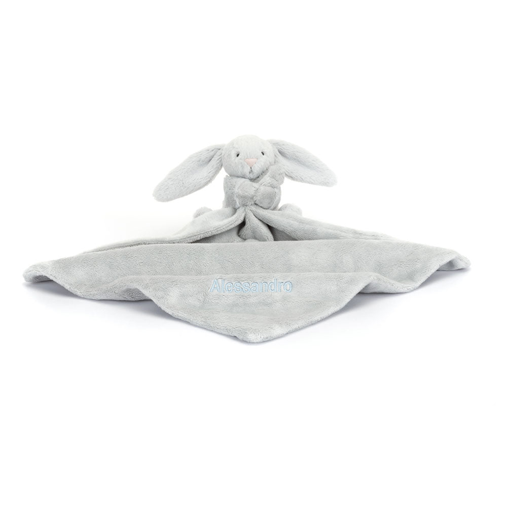 Personalised Bashful Silver Bunny Soother, Main View