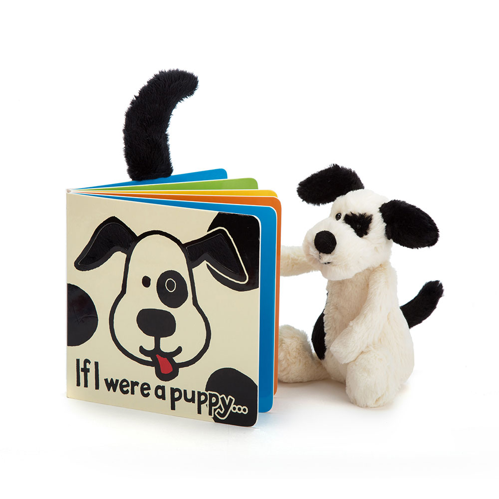 If I Were A Puppy Book and Bashful Black & Cream Puppy, Main View