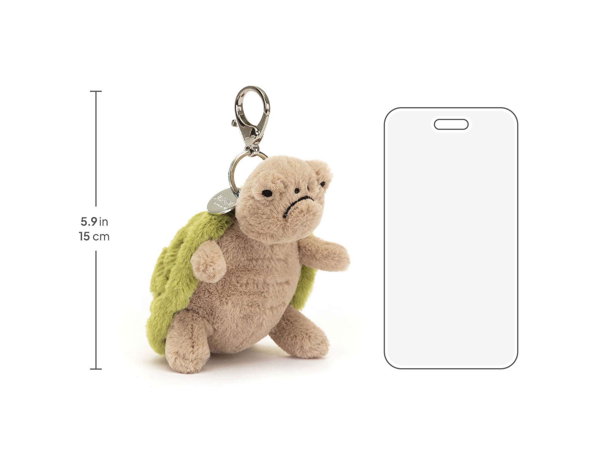 Timmy Turtle Bag Charm, size chart